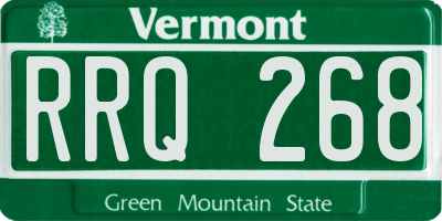 VT license plate RRQ268