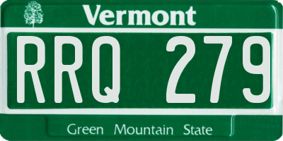 VT license plate RRQ279