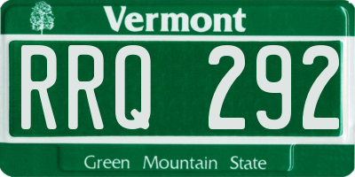 VT license plate RRQ292