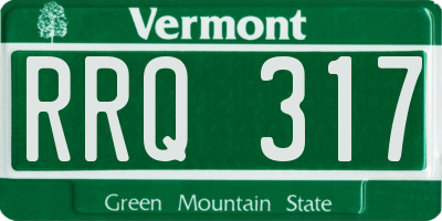 VT license plate RRQ317