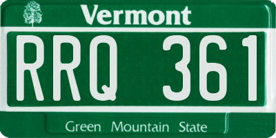 VT license plate RRQ361
