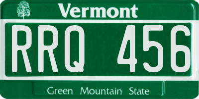 VT license plate RRQ456