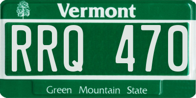 VT license plate RRQ470