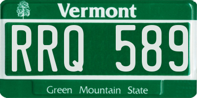 VT license plate RRQ589