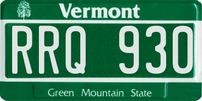 VT license plate RRQ930
