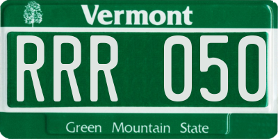 VT license plate RRR050