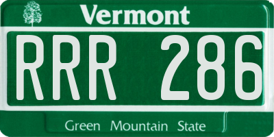 VT license plate RRR286