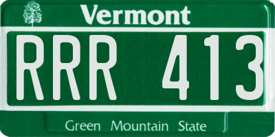 VT license plate RRR413