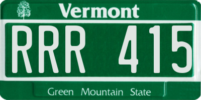 VT license plate RRR415