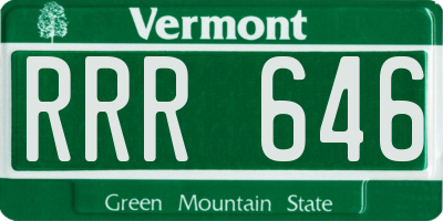 VT license plate RRR646