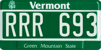 VT license plate RRR693