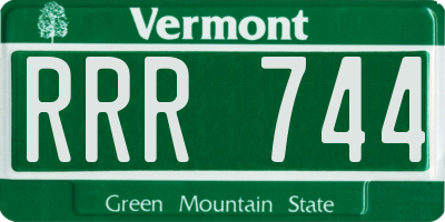 VT license plate RRR744