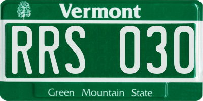 VT license plate RRS030