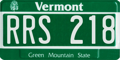 VT license plate RRS218