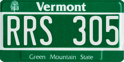 VT license plate RRS305