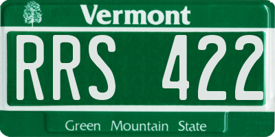VT license plate RRS422