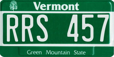 VT license plate RRS457
