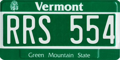VT license plate RRS554