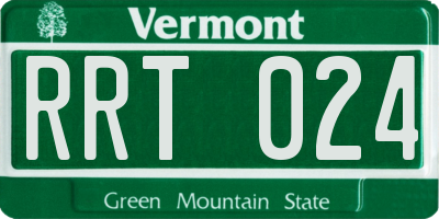 VT license plate RRT024