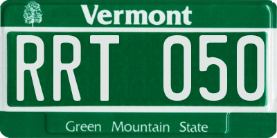 VT license plate RRT050