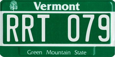 VT license plate RRT079