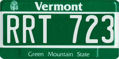 VT license plate RRT723