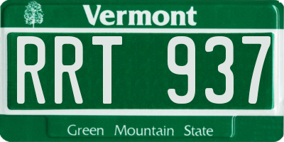 VT license plate RRT937
