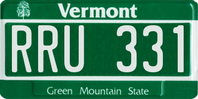 VT license plate RRU331