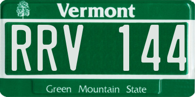 VT license plate RRV144