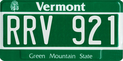 VT license plate RRV921