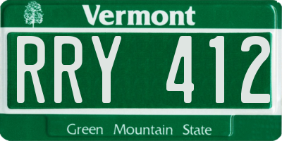 VT license plate RRY412