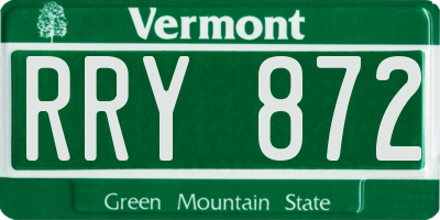 VT license plate RRY872
