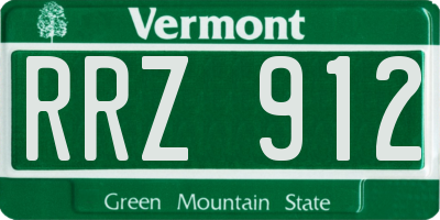VT license plate RRZ912