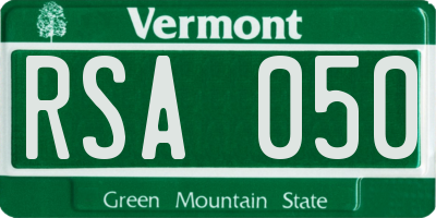 VT license plate RSA050