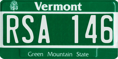VT license plate RSA146