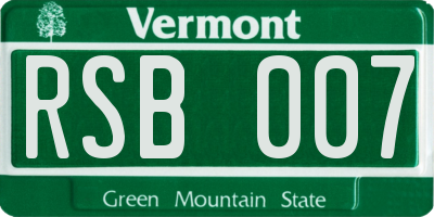 VT license plate RSB007