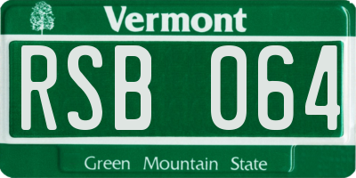 VT license plate RSB064