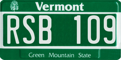 VT license plate RSB109