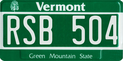 VT license plate RSB504