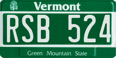 VT license plate RSB524