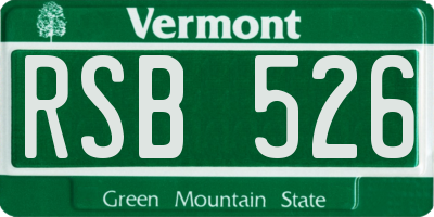 VT license plate RSB526