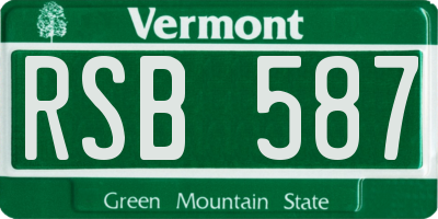 VT license plate RSB587
