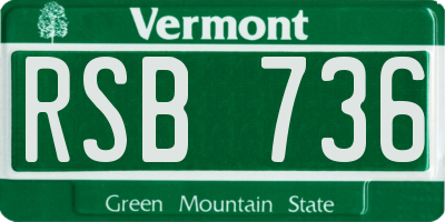 VT license plate RSB736