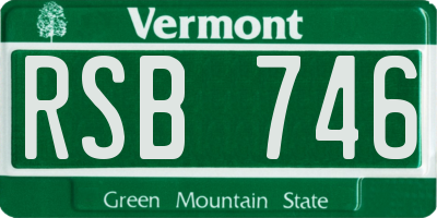 VT license plate RSB746
