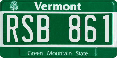 VT license plate RSB861