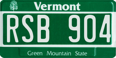 VT license plate RSB904