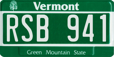 VT license plate RSB941