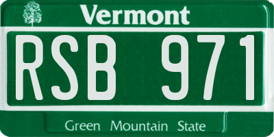 VT license plate RSB971