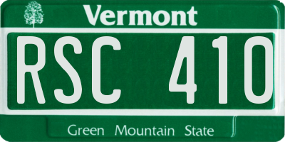 VT license plate RSC410