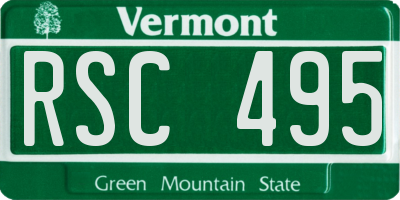 VT license plate RSC495